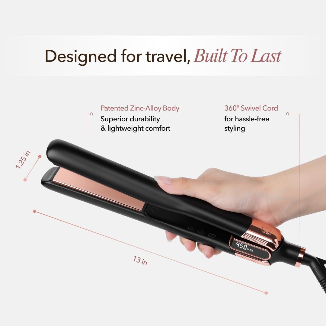 SRILabs StyleQ Flat Iron - Red Light Therapy, Titanium Graphene Plates