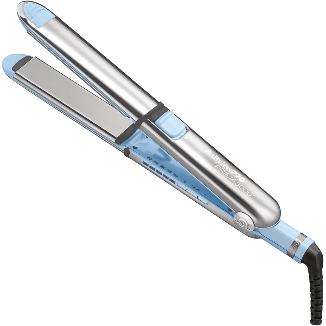 BaBylissPRO Nano Titanium Prima Ionic Hair Straightener – Professional Flat Iron & Curling Iron in One for Stylists, Pro Styling Hair Tool