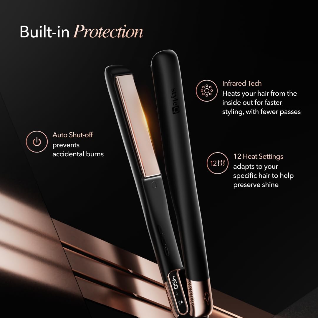SRILabs StyleQ Flat Iron - Red Light Therapy, Titanium Graphene Plates