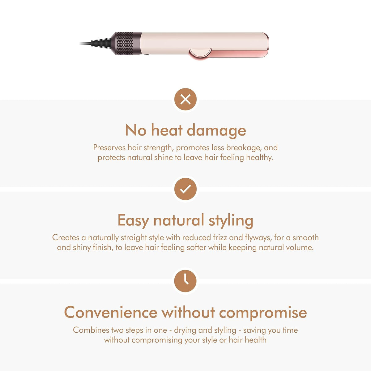 Dyson Airstrait™ Straightener, Wet to Dry Hair Straightener, No Heat Damage, No hot Plates, All Hair Types