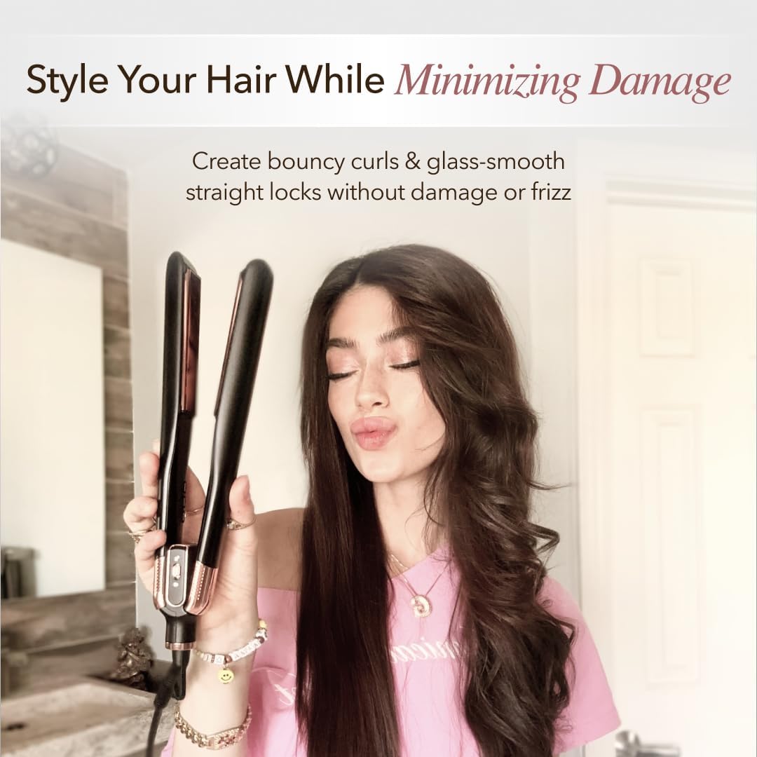 SRILabs StyleQ Flat Iron - Red Light Therapy, Titanium Graphene Plates