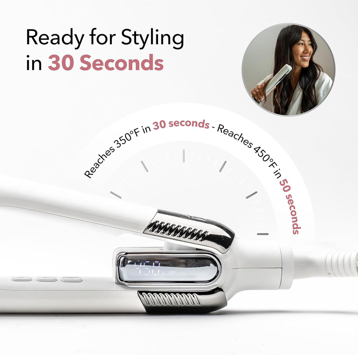 SRILabs StyleQ Flat Iron - Red Light Therapy, Titanium Graphene Plates