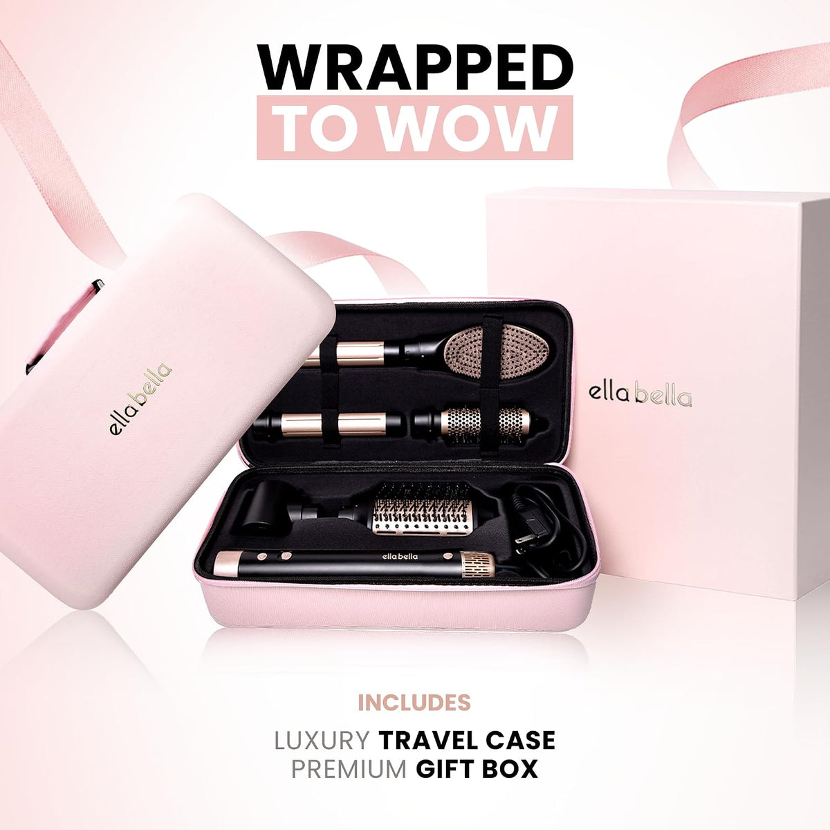ELLA BELLA® 6 in 1 Professional Hot Air Styler & Straightener, Fast Drying