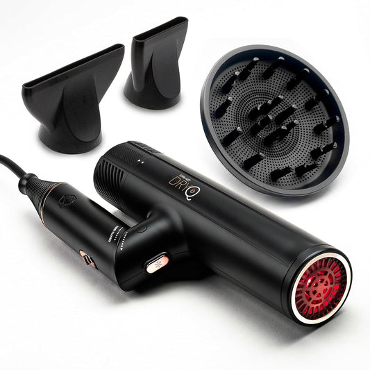 ⁠SRILabs DryQ Infrared Hair Dryer - Red Light, Frizz Control, Dual Voltage