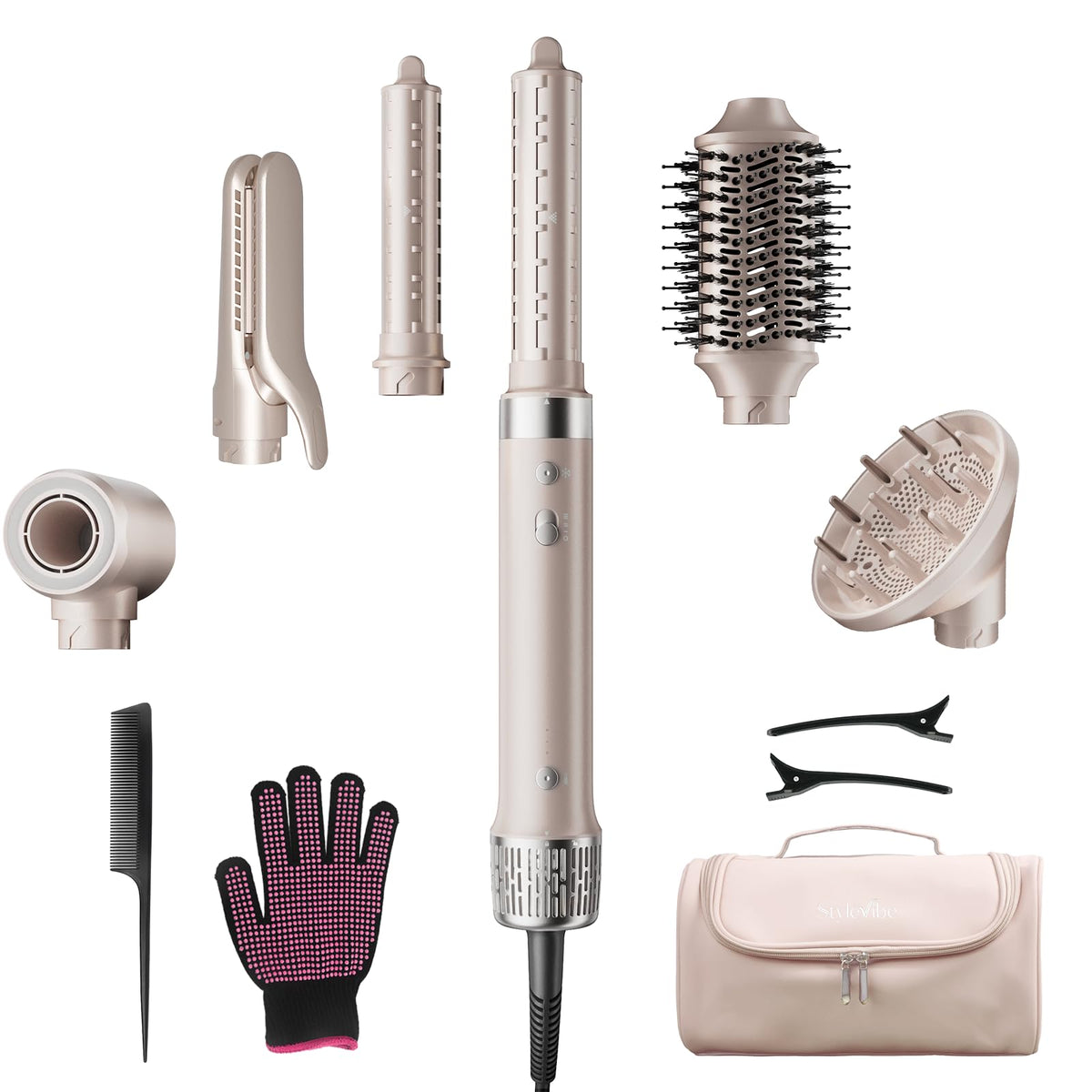 Mythsight StyleVibe 6-in-1 Air Styler with Hair Dryer & Auto-Wrap Curl L/R