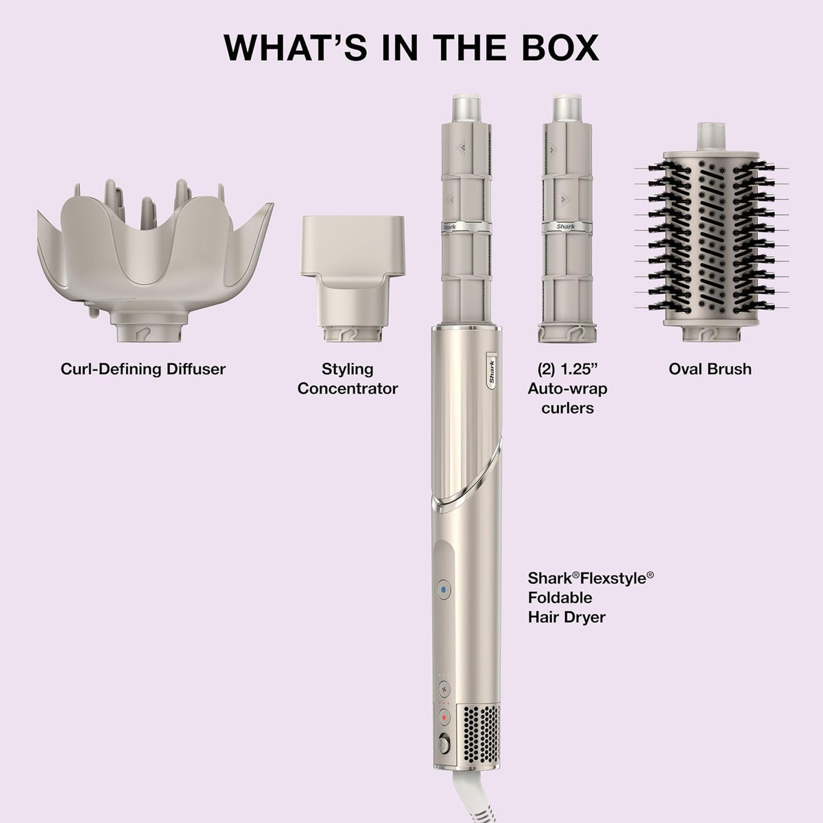 Shark FlexStyle, Air Multi-Styler & Drying System, Diffuser, Stone, HD435