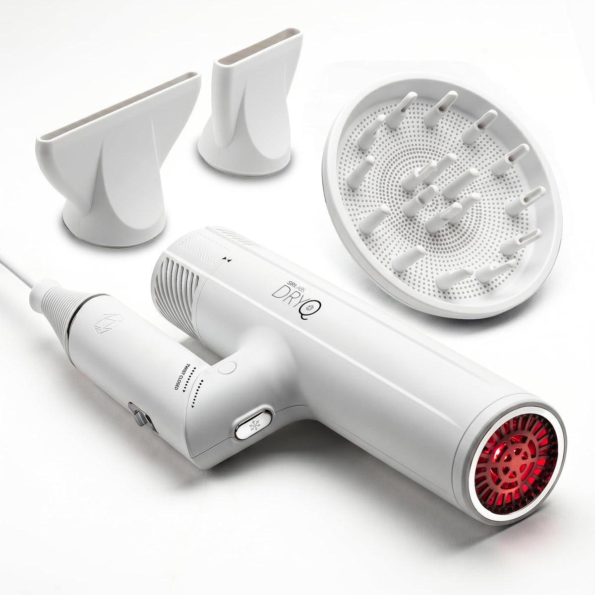⁠SRILabs DryQ Infrared Hair Dryer - Red Light, Frizz Control, Dual Voltage