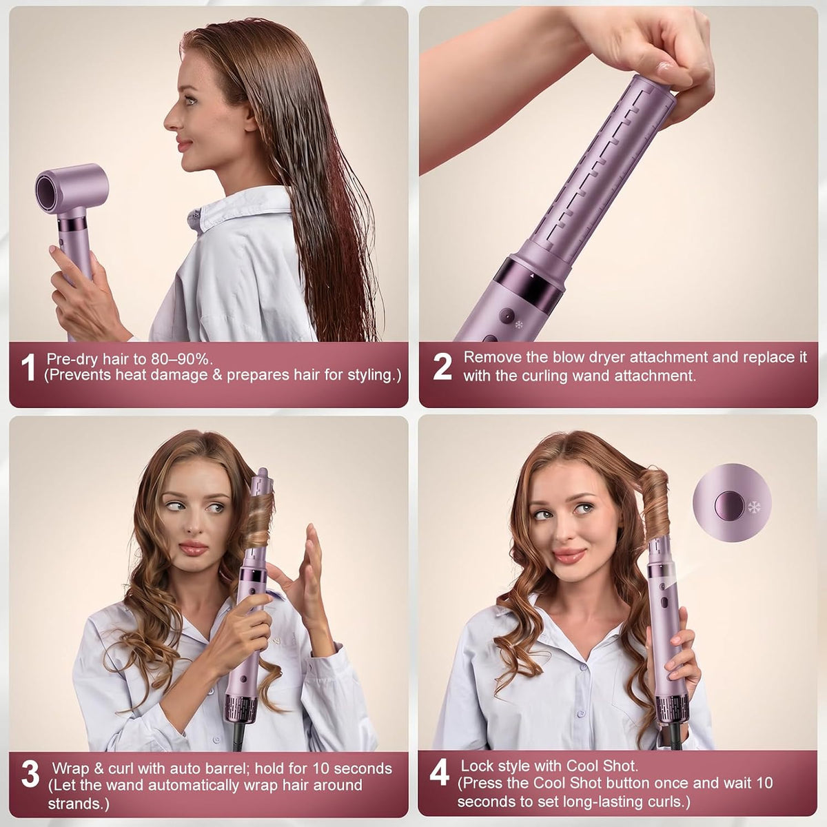 Mythsight StyleVibe 6-in-1 Air Styler with Hair Dryer & Auto-Wrap Curl L/R