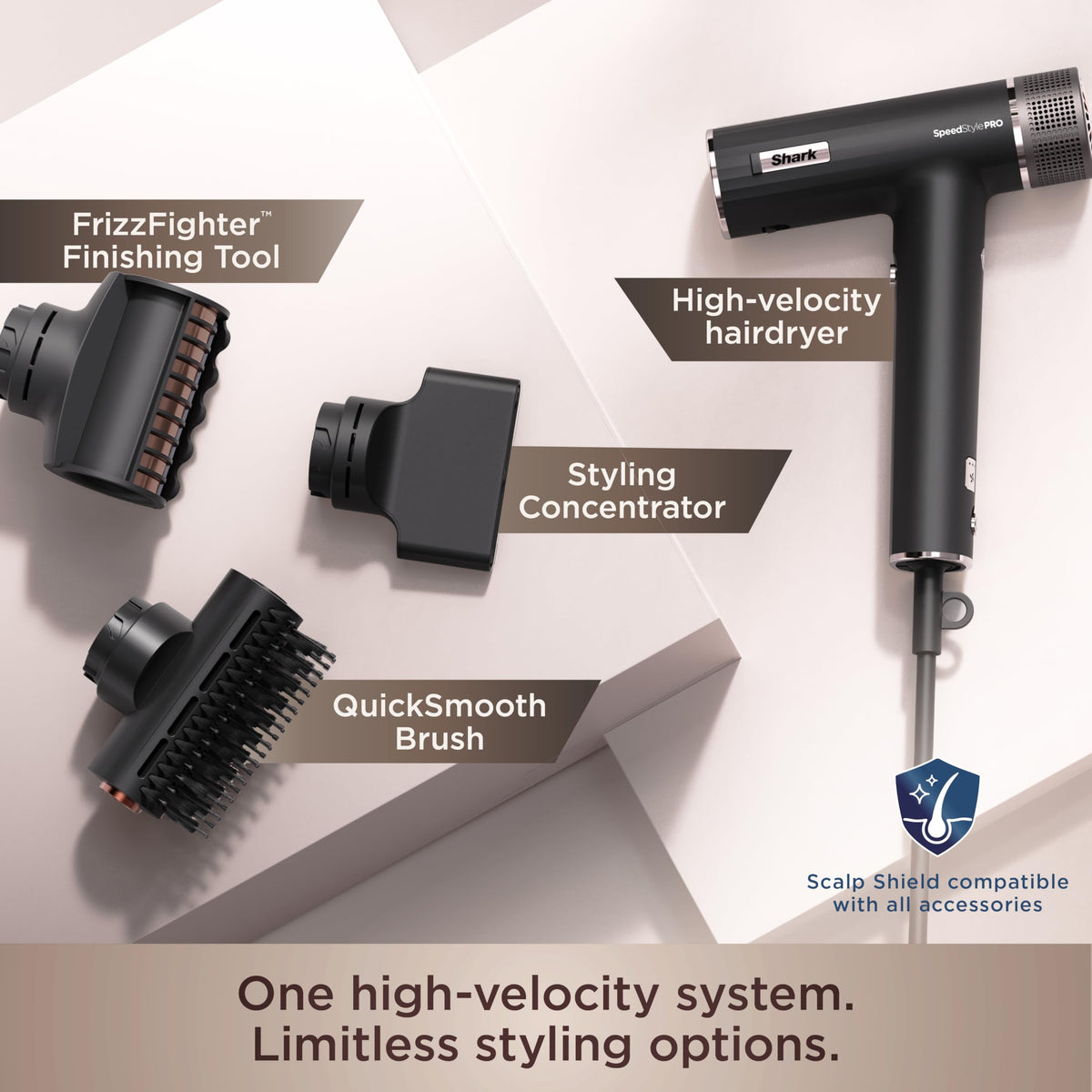 Shark SpeedStyle Pro Ionic Hair Dryer, Scalp Shield, Fine-Medium, HD731