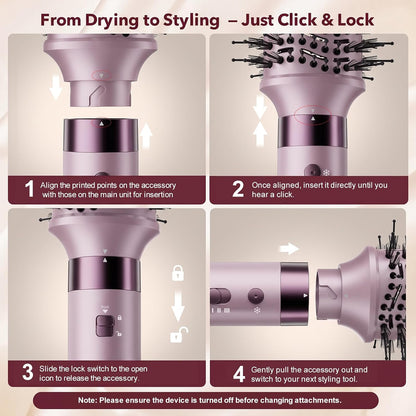 Mythsight StyleVibe 6-in-1 Air Styler with Hair Dryer & Auto-Wrap Curl L/R