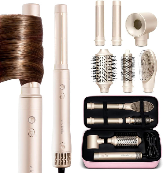 ELLA BELLA® 6 in 1 Professional Hot Air Styler & Straightener, Fast Drying
