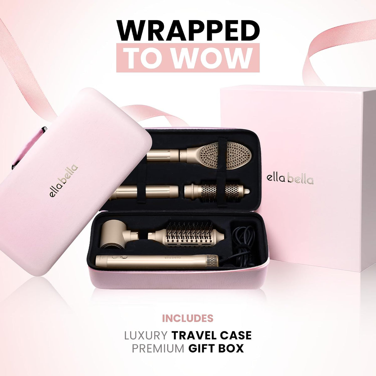 ELLA BELLA® 6 in 1 Professional Hot Air Styler & Straightener, Fast Drying
