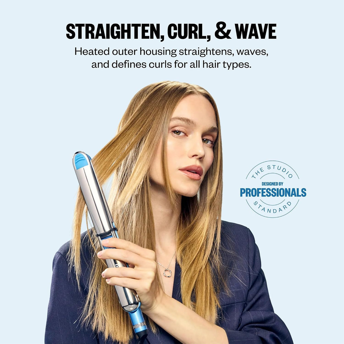 BaBylissPRO Nano Titanium Prima Ionic Hair Straightener – Professional Flat Iron & Curling Iron in One for Stylists, Pro Styling Hair Tool