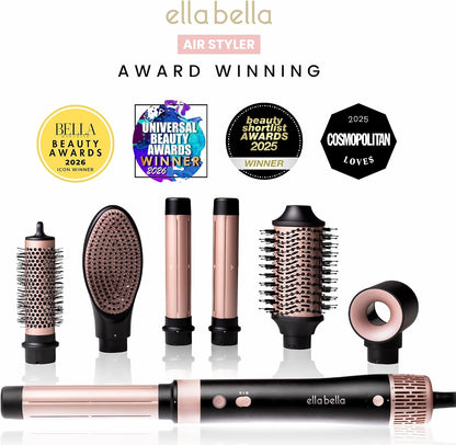 ELLA BELLA® 6 in 1 Professional Hot Air Styler & Straightener, Fast Drying