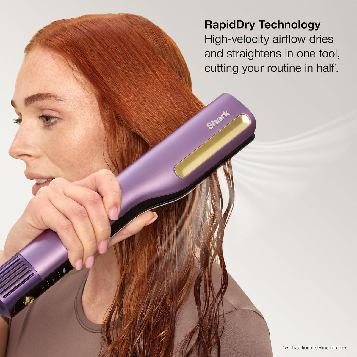 Shark SilkiPro Air Straightener & Blow Dryer, Flat Iron, Rose, HT400PK