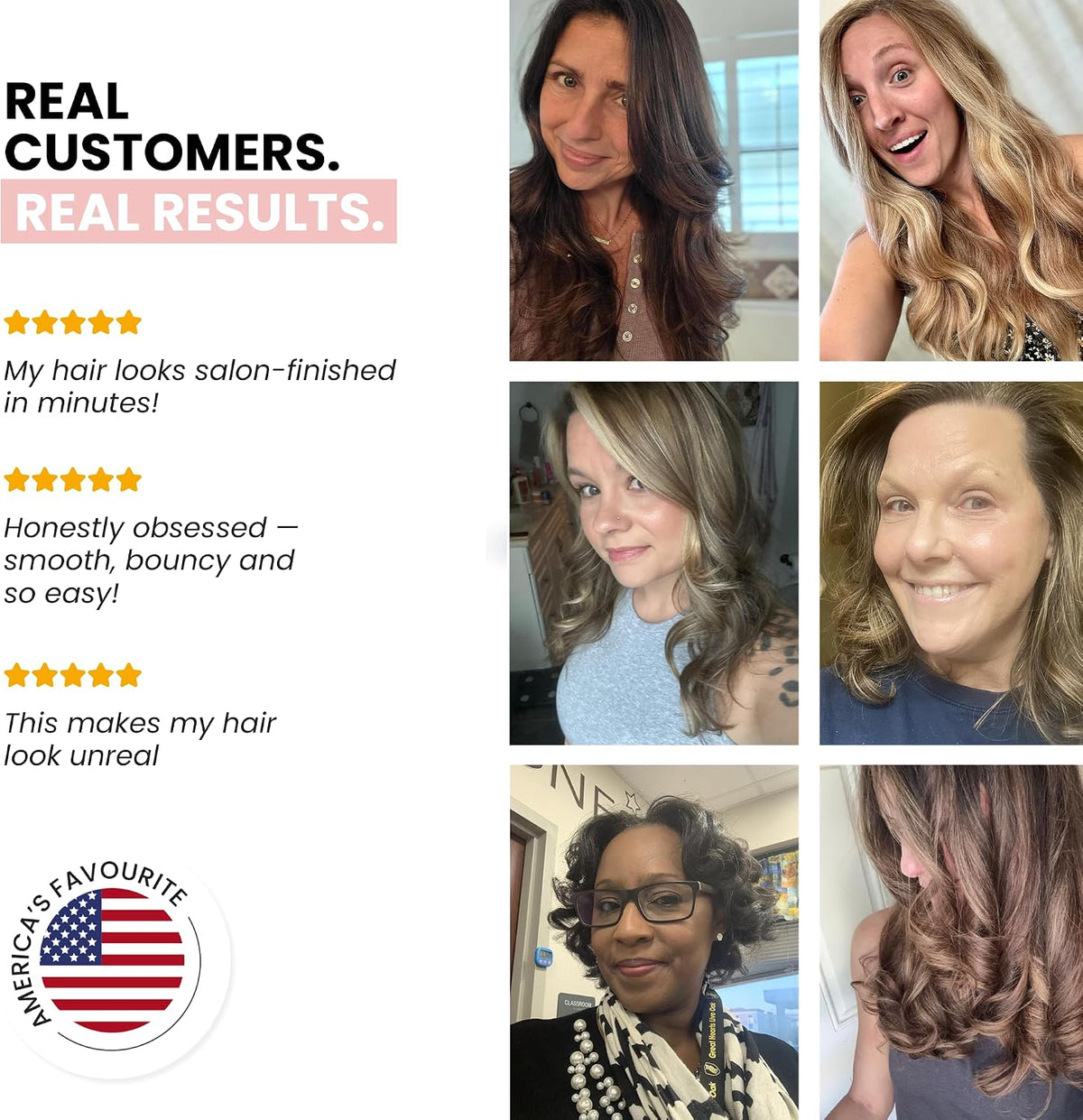 ELLA BELLA® 6 in 1 Professional Hot Air Styler & Straightener, Fast Drying