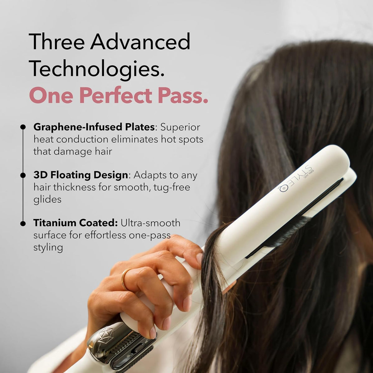 SRILabs StyleQ Flat Iron - Red Light Therapy, Titanium Graphene Plates