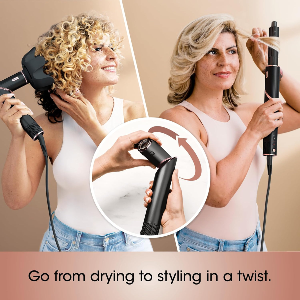 Shark FlexStyle, Air Multi-Styler & Drying System, Coanda, Black, HD440BK