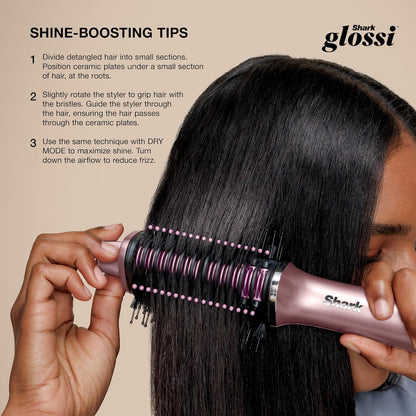 Shark Glossi 2-in-1 Hot Tool & Air Glosser, Lychee Pink, HT302PK